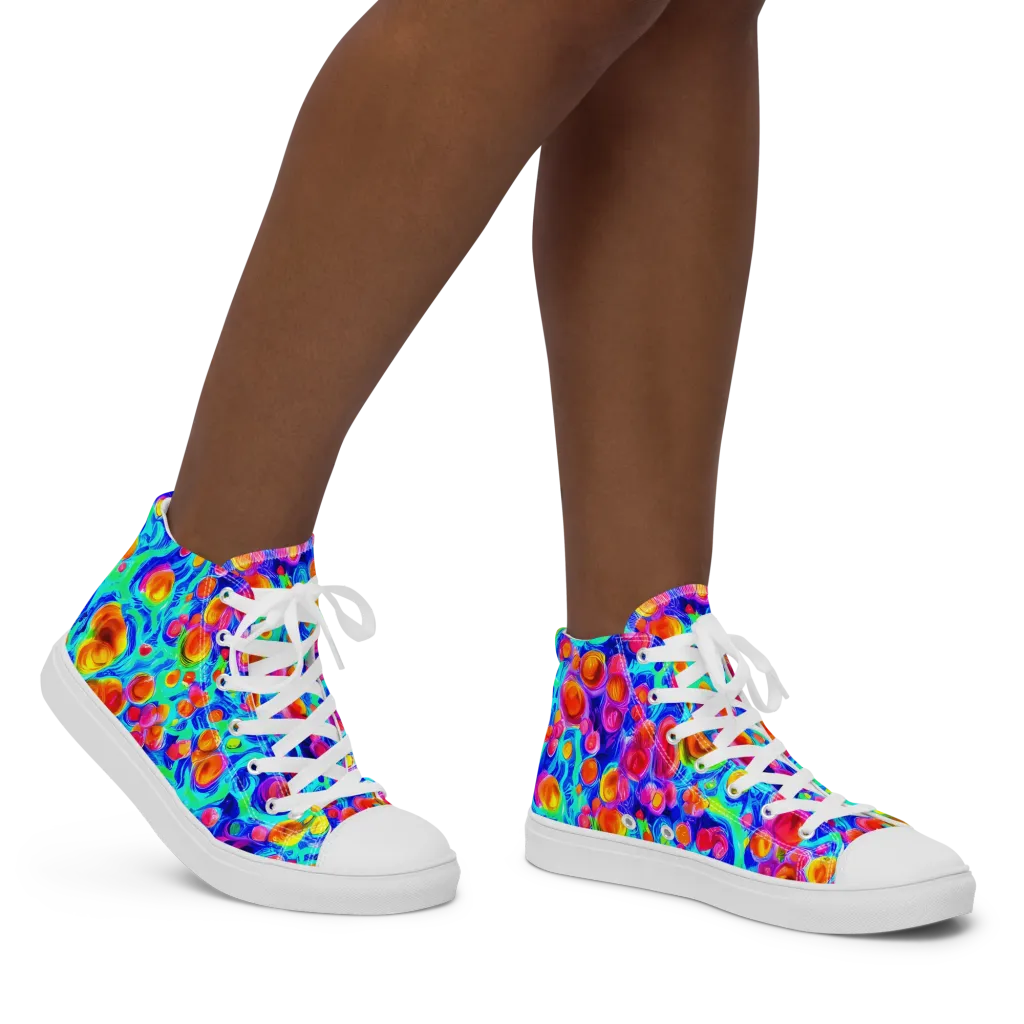 Molten Confetti on Women's High Top Canvas Shoes — Right