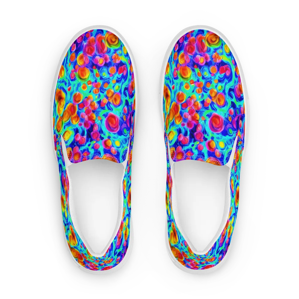 Molten Confetti on Men's Slip-On Canvas Shoes — Front
