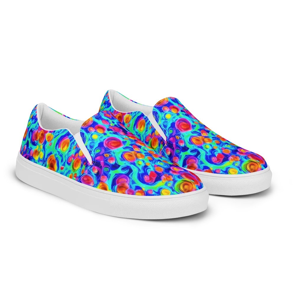Molten Confetti on Men's Slip-On Canvas Shoes — Right Front