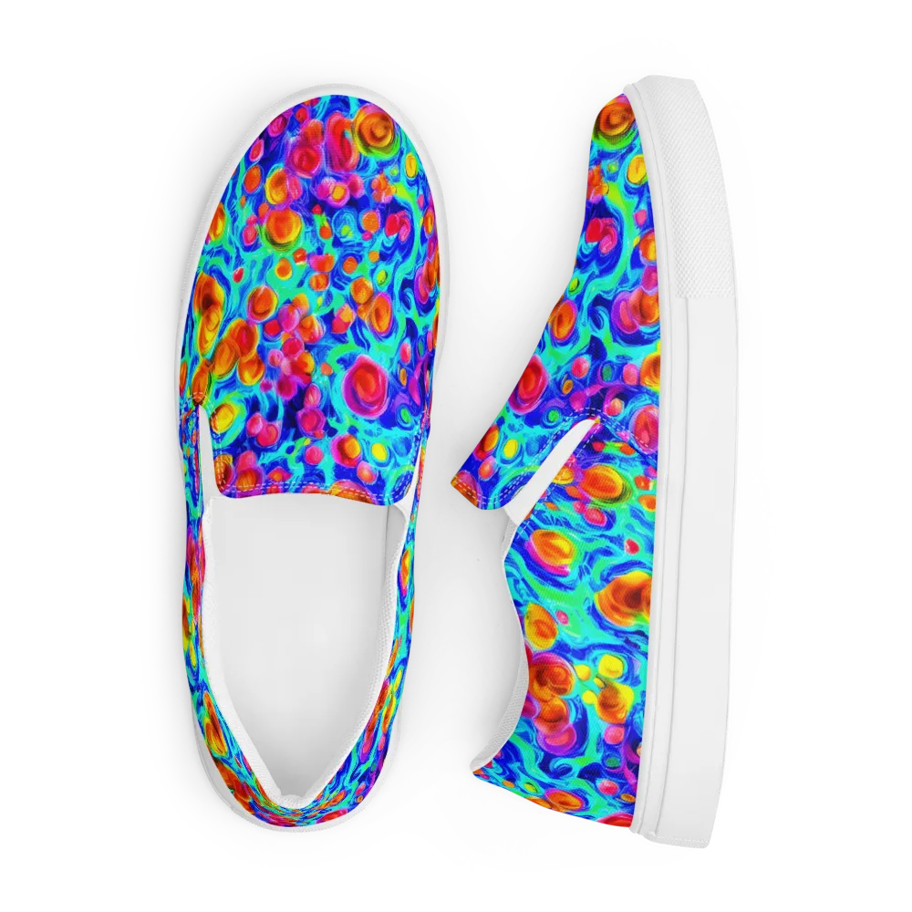 Molten Confetti on Men's Slip-On Canvas Shoes — Front