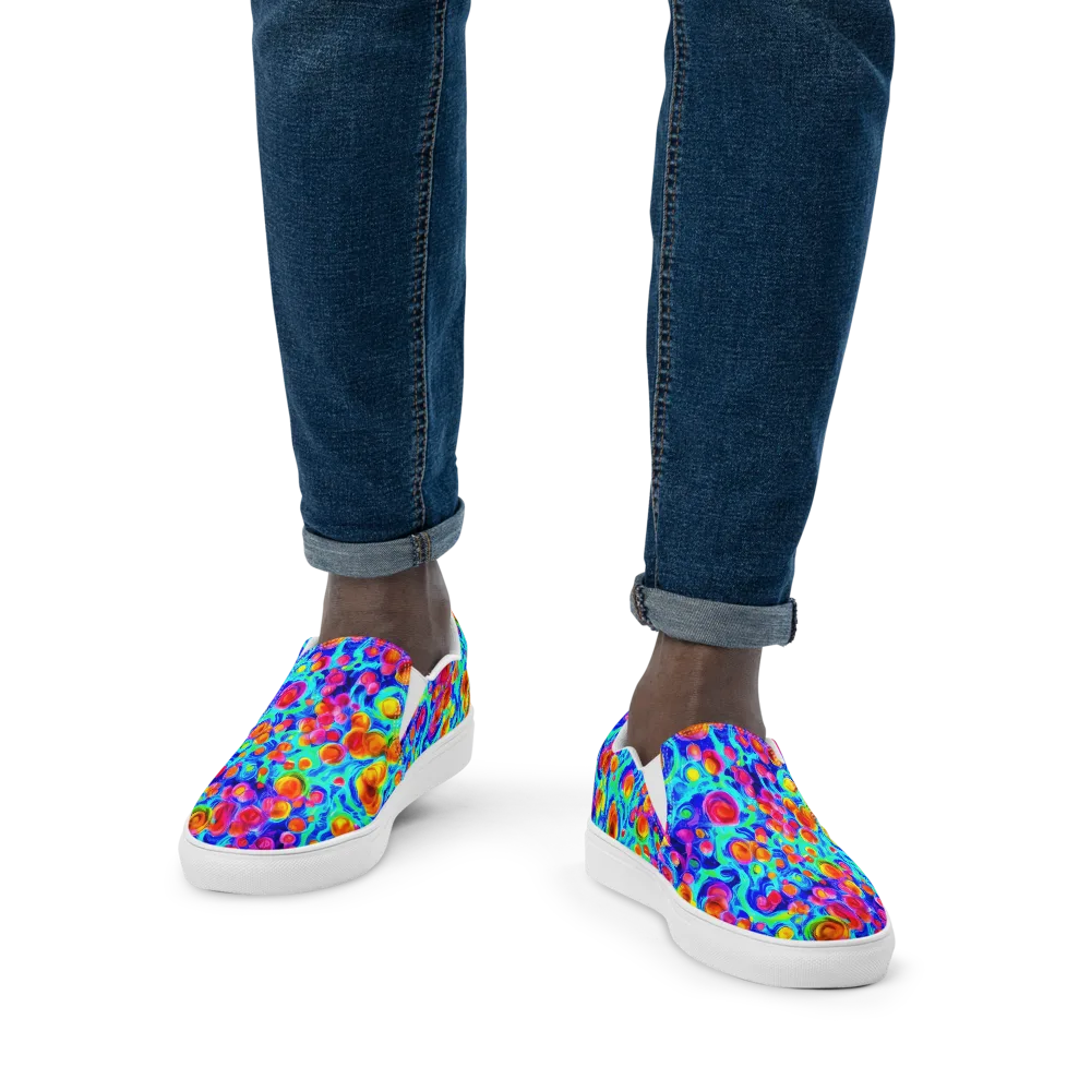 Molten Confetti on Men's Slip-On Canvas Shoes — Front
