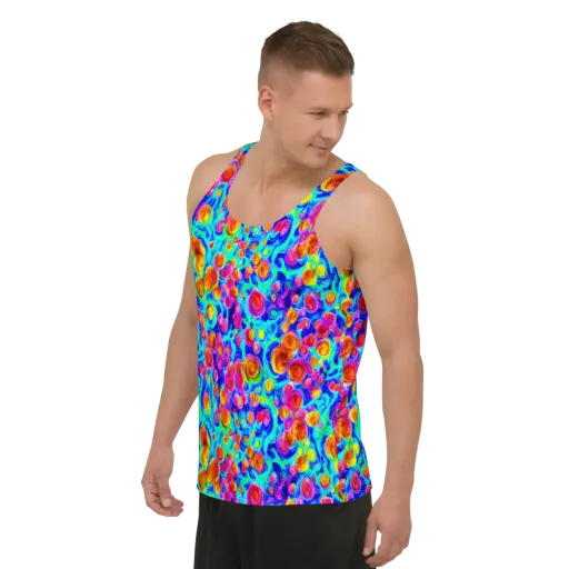 Molten Confetti on a Men's Tank Top