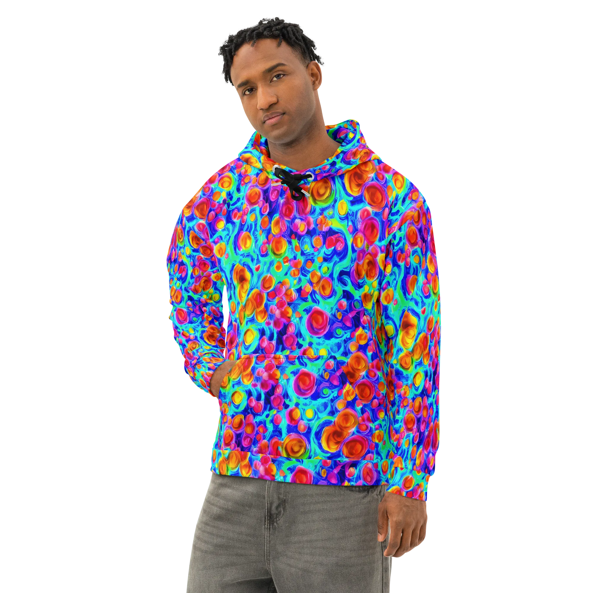 Molten Confetti on Cotton Hoodie — Left Front
