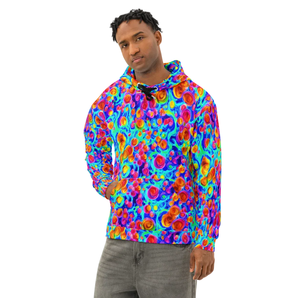 Molten Confetti on Cotton Hoodie — Left Front