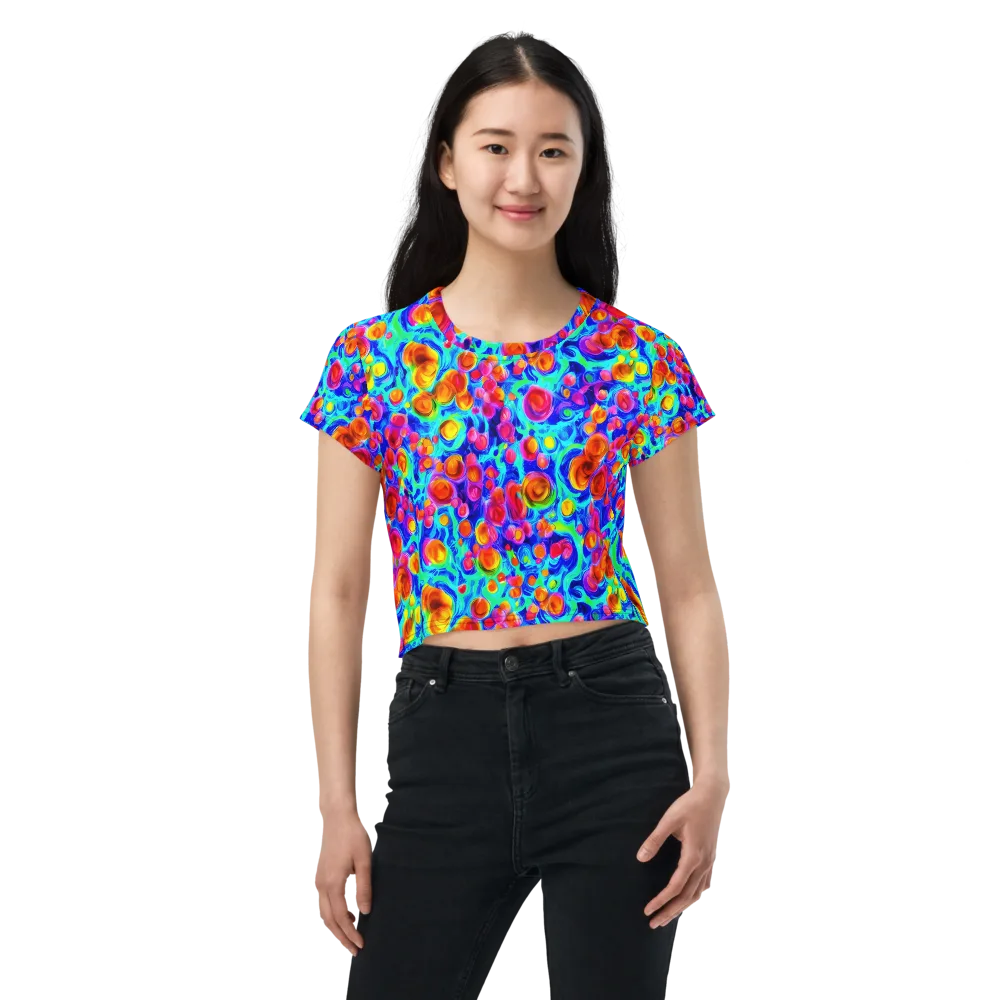 Molten Confetti on Crop Tee — Front
