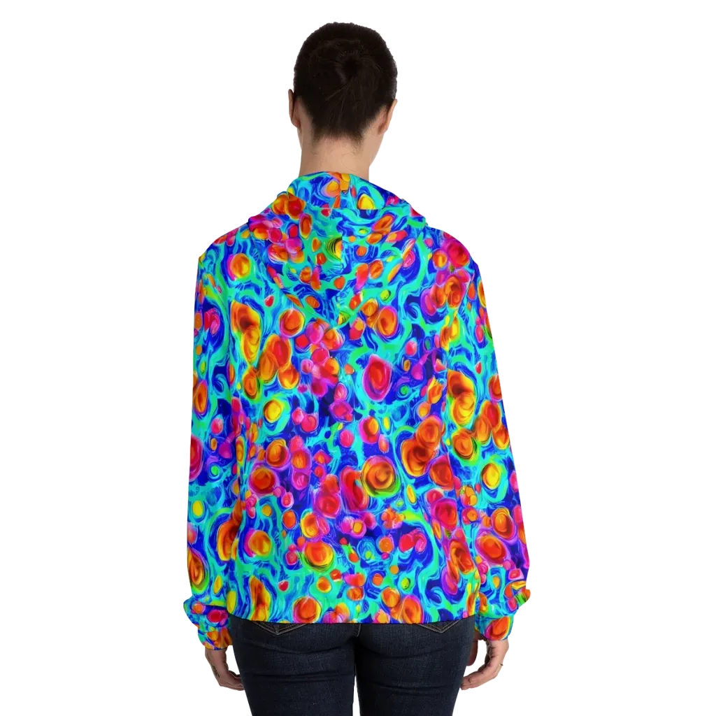 Molten Confetti on Women's Full-Zip Hoodie — Back On Person