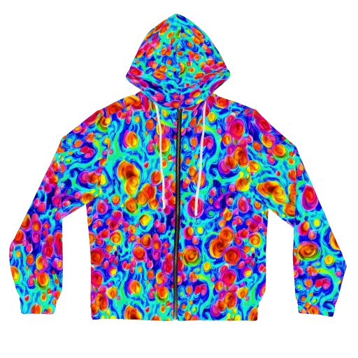 Molten Confetti on a Women's Full-Zip Hoodie
