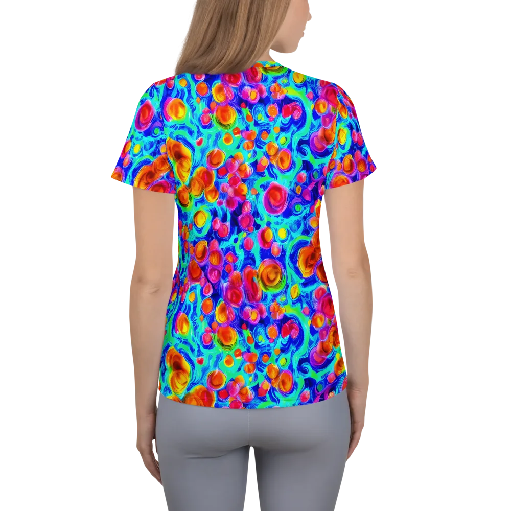 Molten Confetti on Women's Athletic T-Shirt — Back