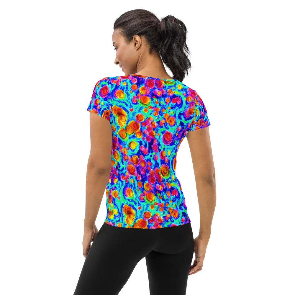 Molten Confetti on Women's Athletic T-Shirt — Back