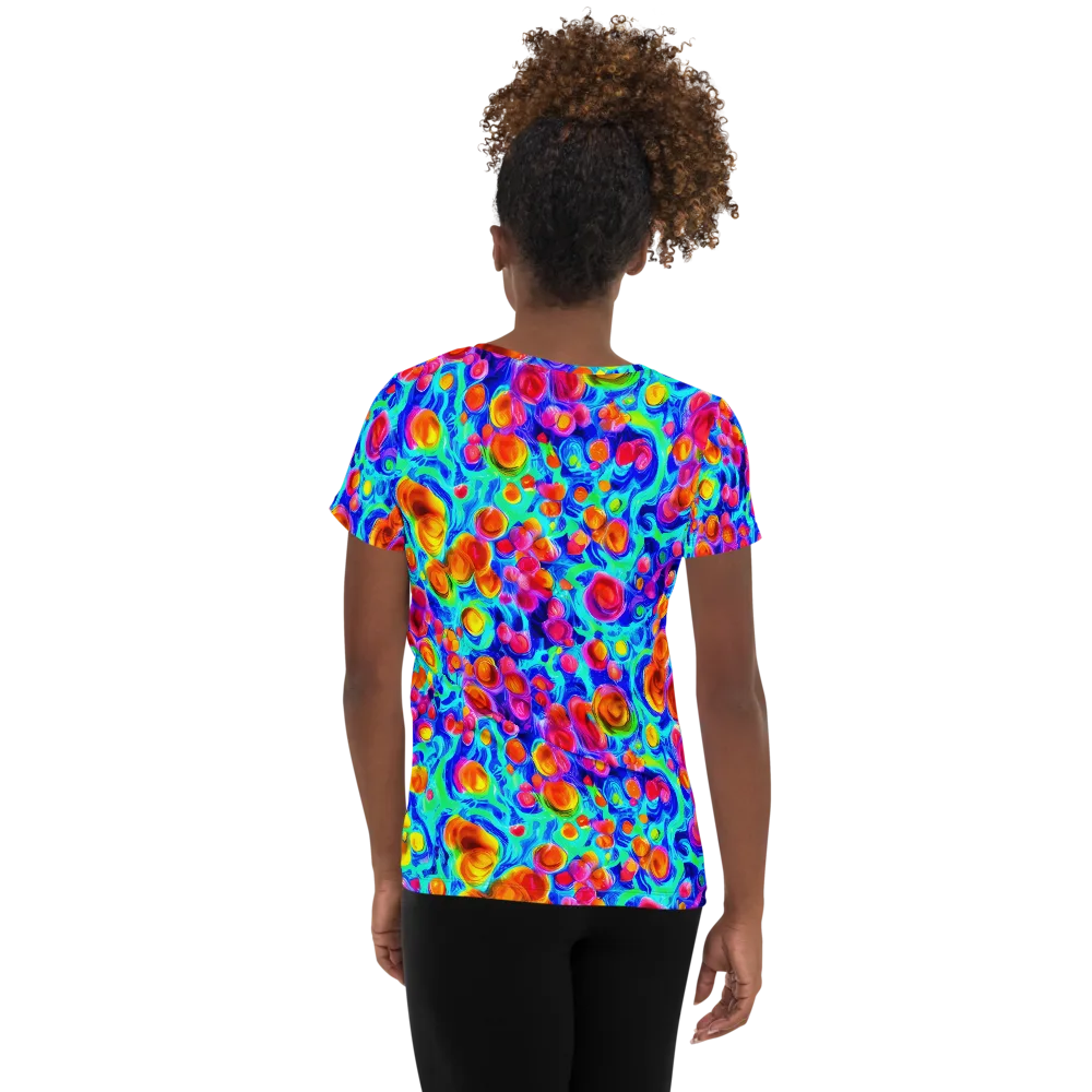 Molten Confetti on Women's Athletic T-Shirt — Back