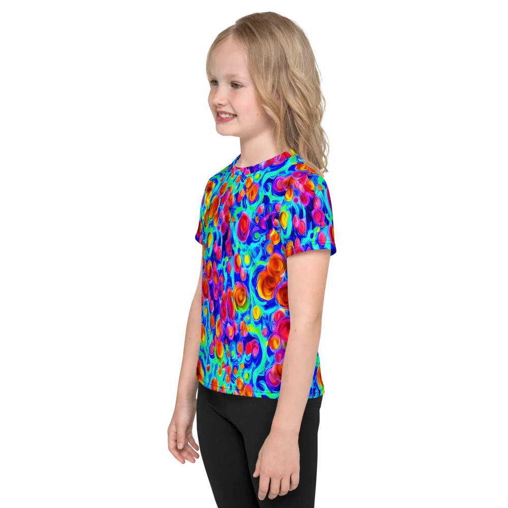 Molten Confetti on Kids Crew Neck T-Shirt — Left