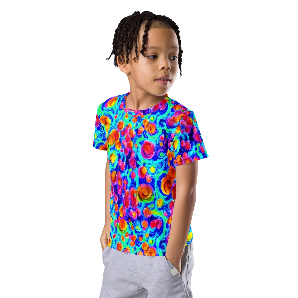 Molten Confetti on Kids Crew Neck T-Shirt — Left Front