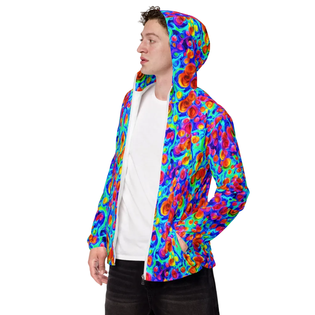 Molten Confetti on Men's Windbreaker — Left Front