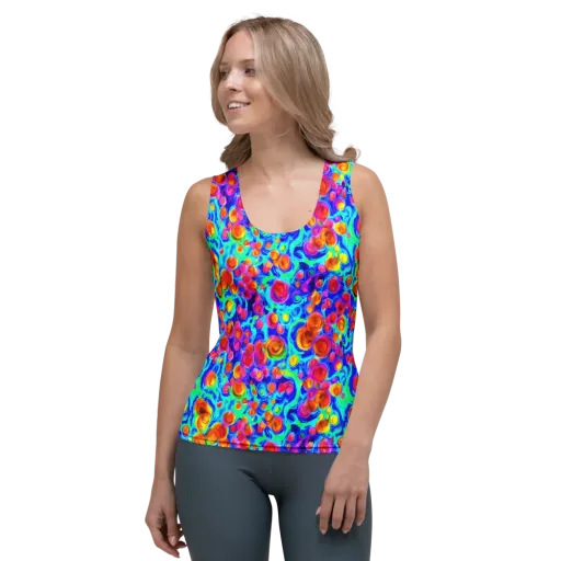 Molten Confetti on a Women's Tank Top