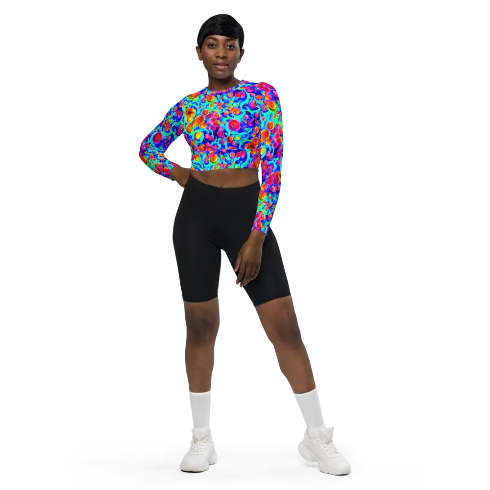 Molten Confetti on Long Sleeve Crop Top — Front