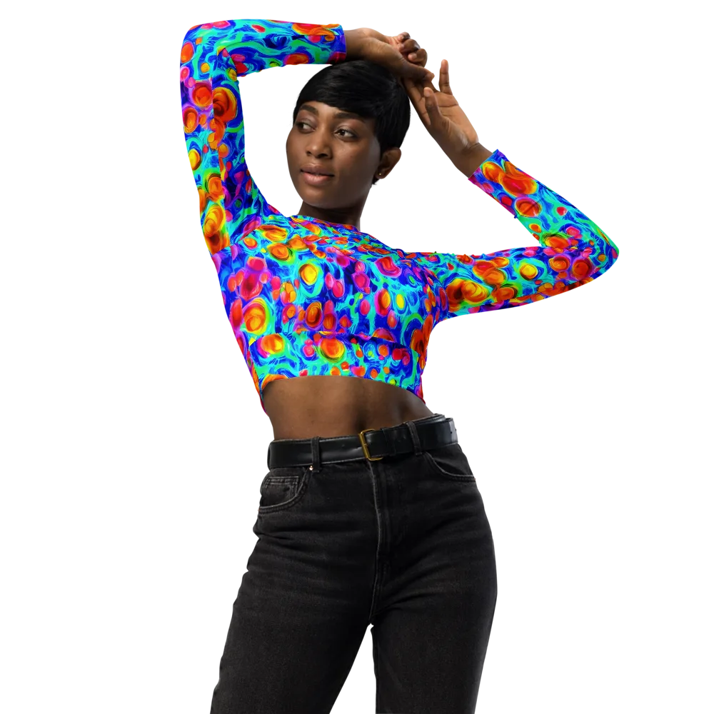 Molten Confetti on Long Sleeve Crop Top — Front