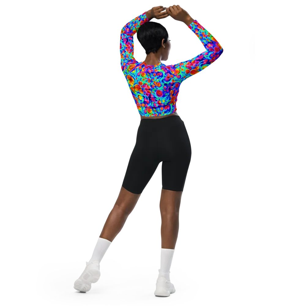 Molten Confetti on Long Sleeve Crop Top — Back