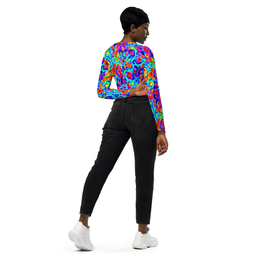 Molten Confetti on Long Sleeve Crop Top — Right Back