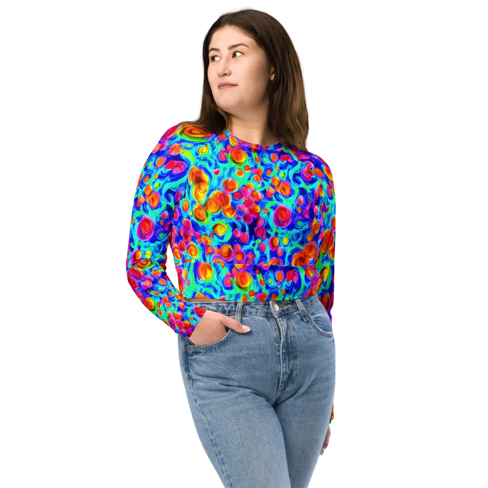 Molten Confetti on Long Sleeve Crop Top — Front