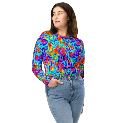 Molten Confetti on a Long Sleeve Crop Top