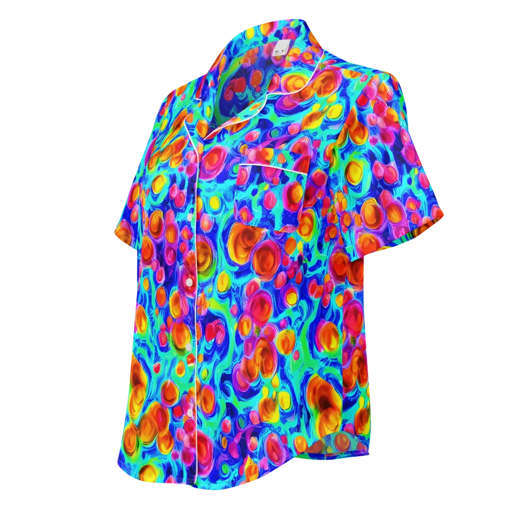 Molten Confetti on Women's Short Sleeve Pajama Top — Left Front