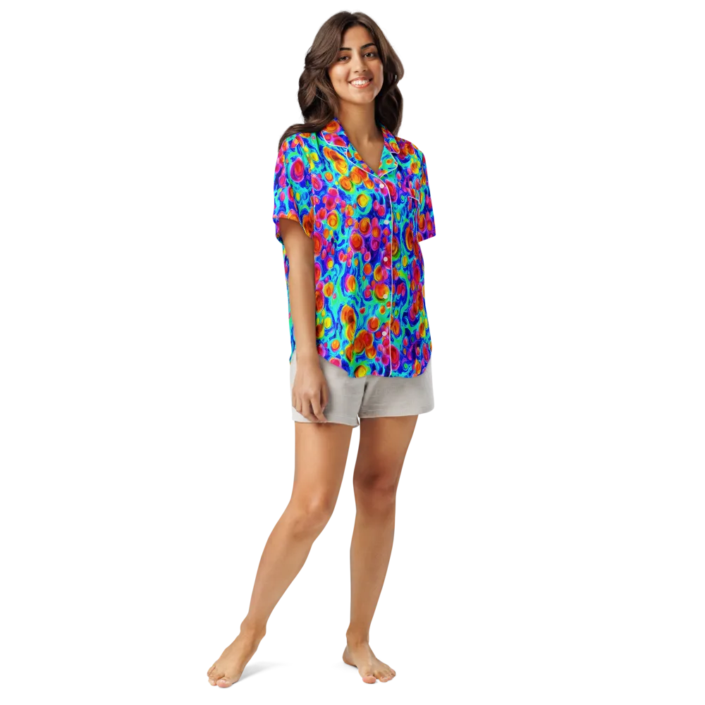 Molten Confetti on Women's Short Sleeve Pajama Top — Front