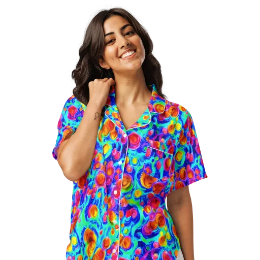 Molten Confetti on a Women's Short Sleeve Pajama Top
