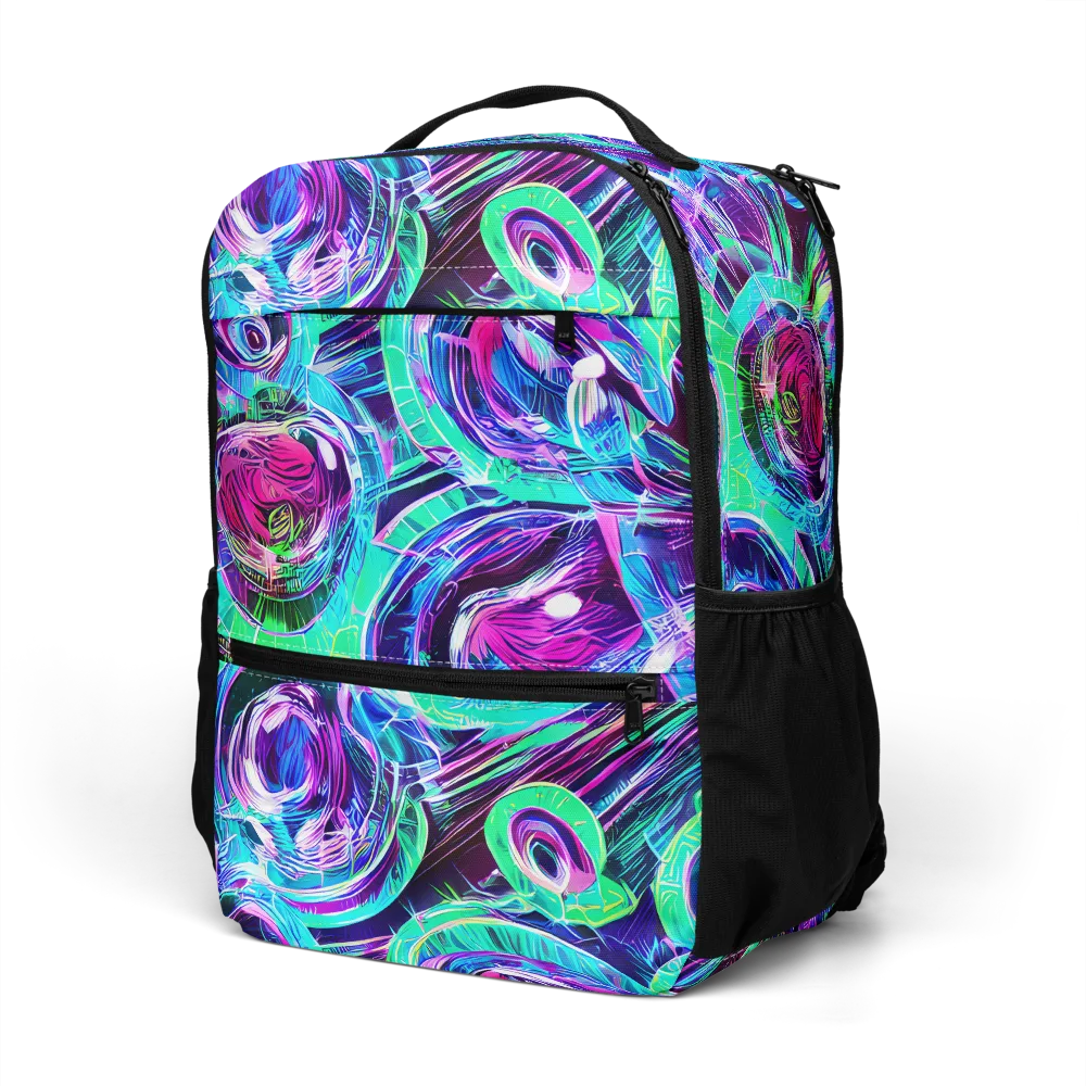 Digital Tidal Wave on Utility Backpack — Left Front
