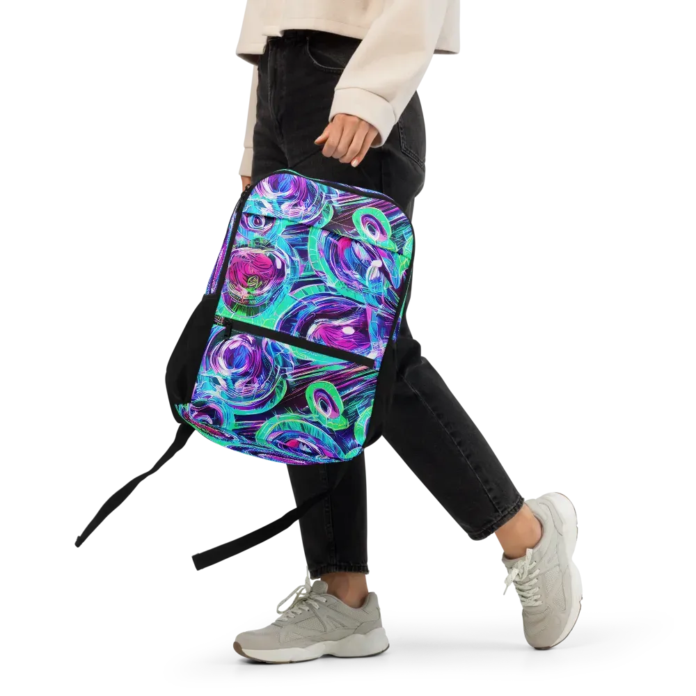 Digital Tidal Wave on Utility Backpack — Front