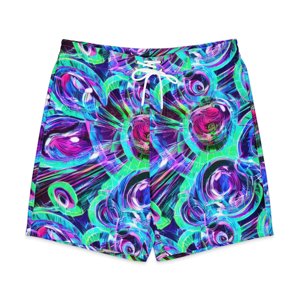 Digital Tidal Wave on Men's Board Shorts — Front