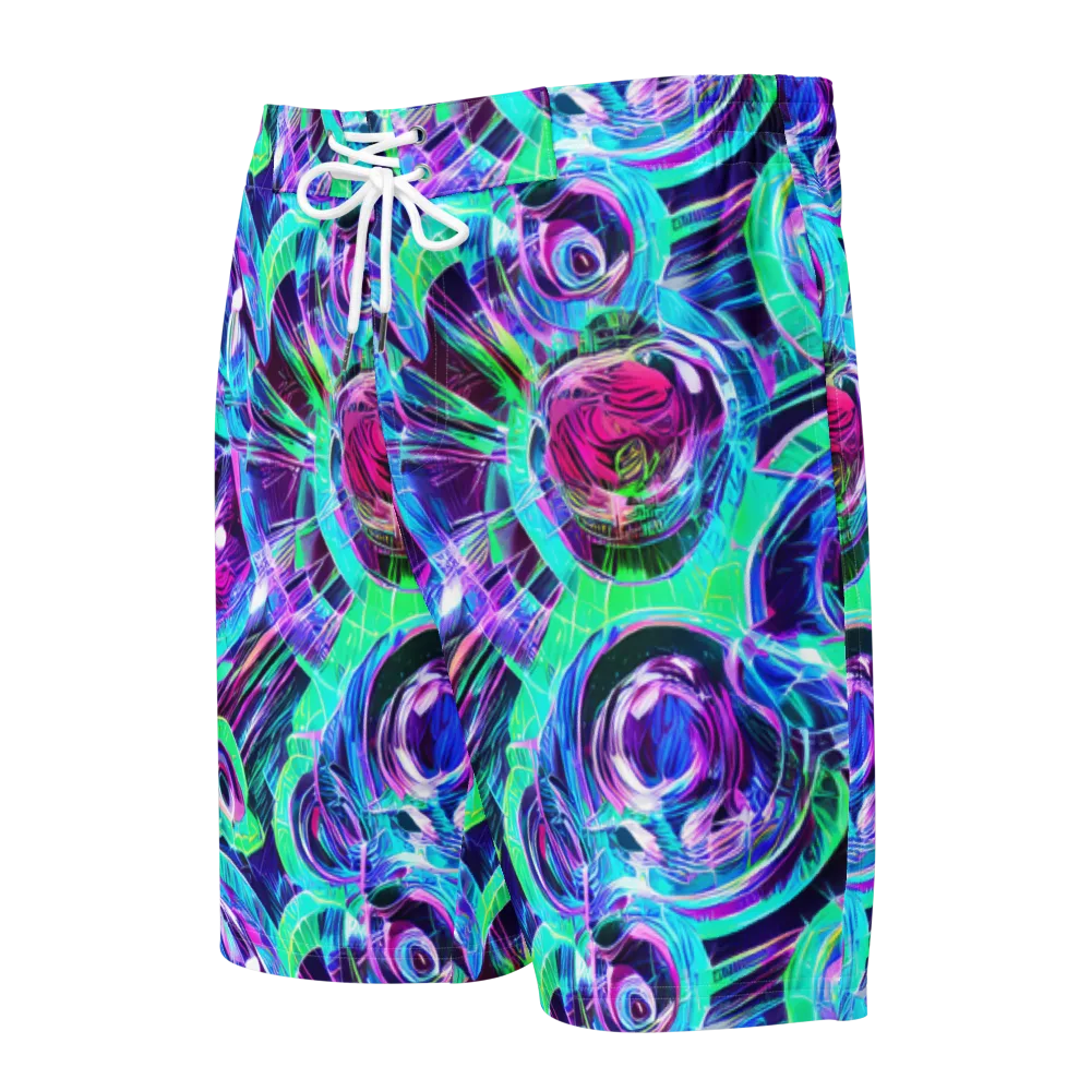Digital Tidal Wave on Men's Board Shorts — Front