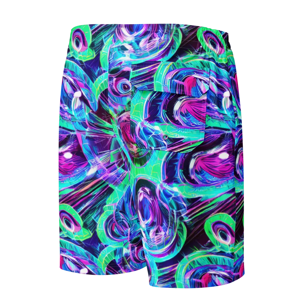 Digital Tidal Wave on Men's Board Shorts — Back