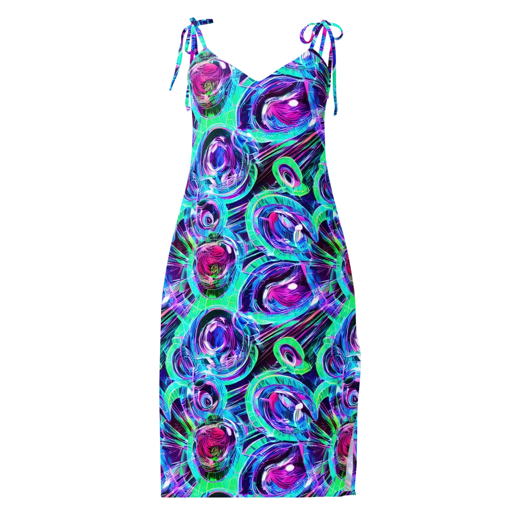 Digital Tidal Wave on Slip Dress — Front