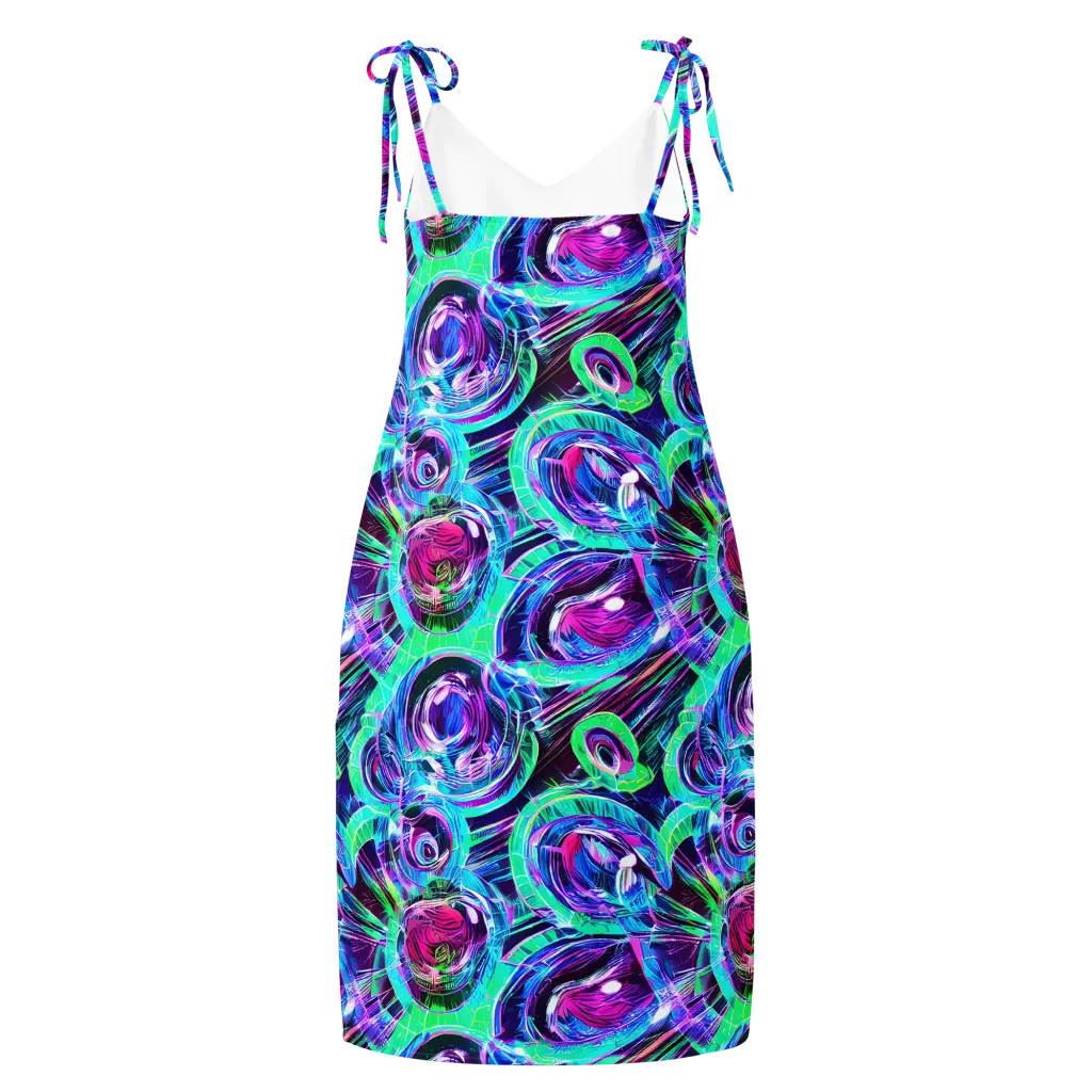 Digital Tidal Wave on Slip Dress — Back