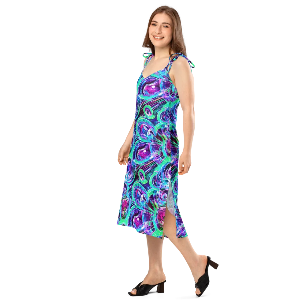 Digital Tidal Wave on Slip Dress — Left Front