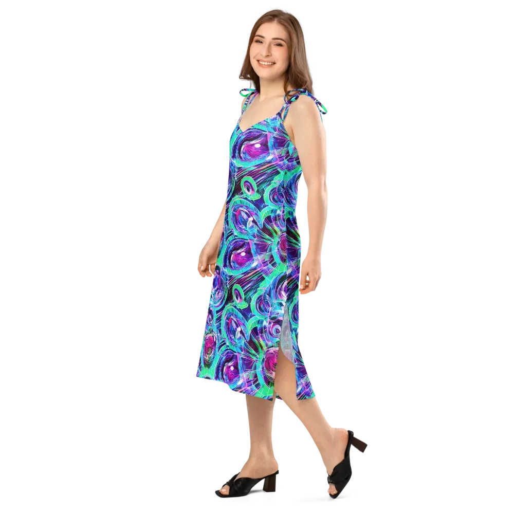 Digital Tidal Wave on Slip Dress — Left Front