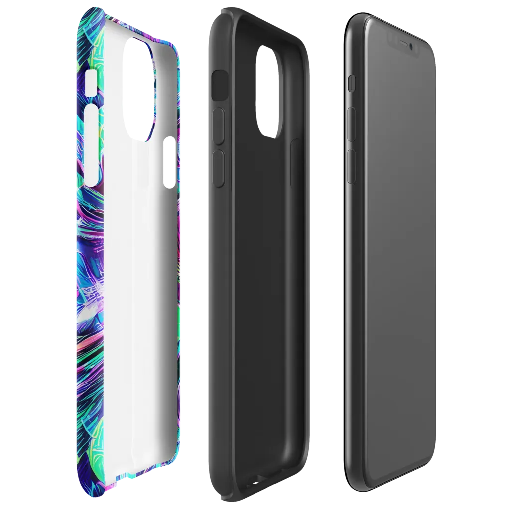 Digital Tidal Wave on Tough Case for iPhone® — Right