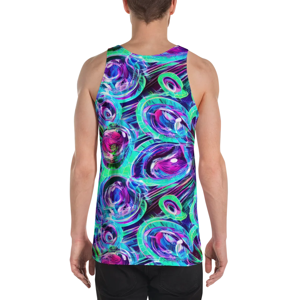 Digital Tidal Wave on Men's Tank Top — Back