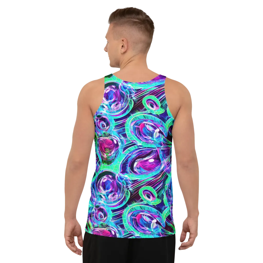 Digital Tidal Wave on Men's Tank Top — Back