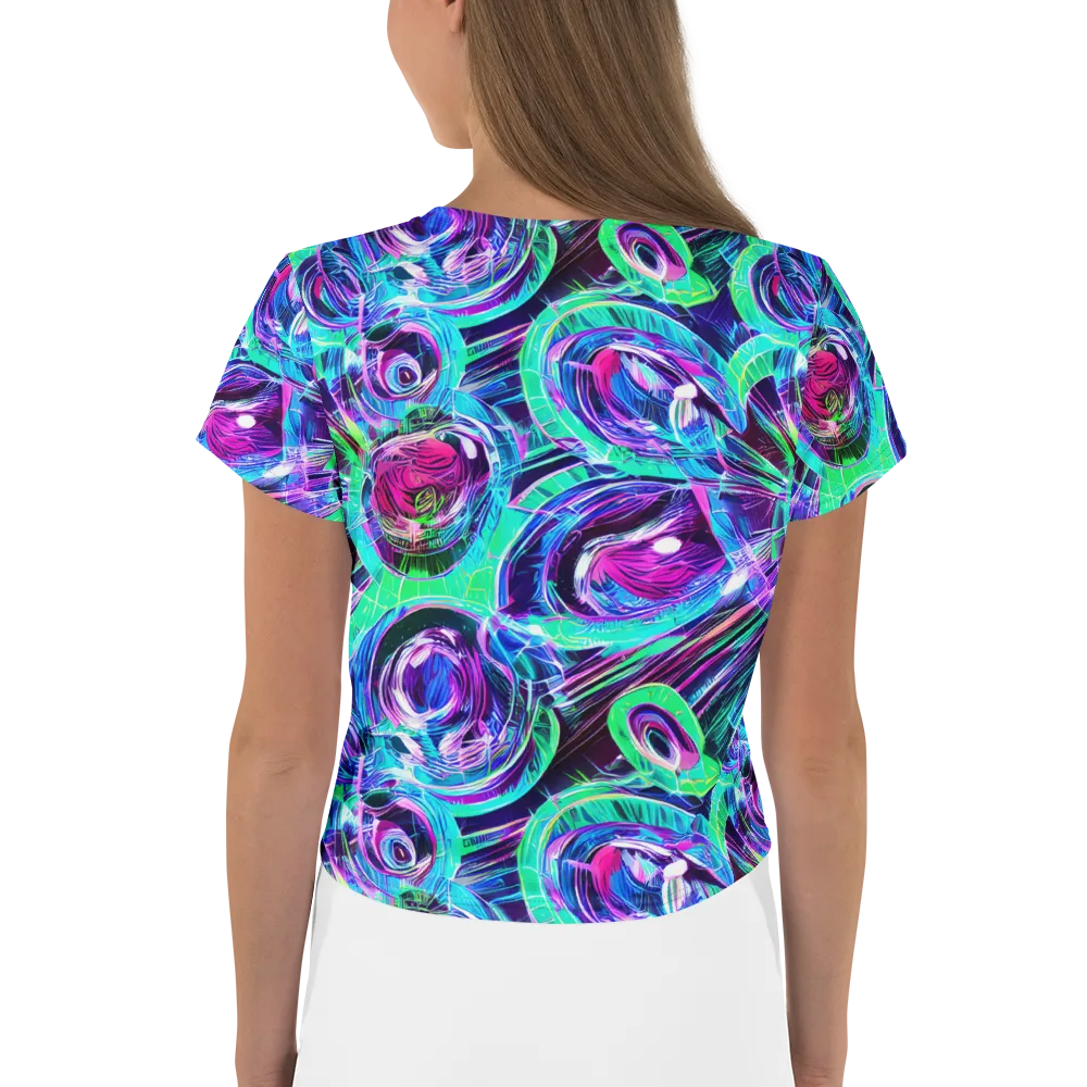 Digital Tidal Wave on Crop Tee — Back