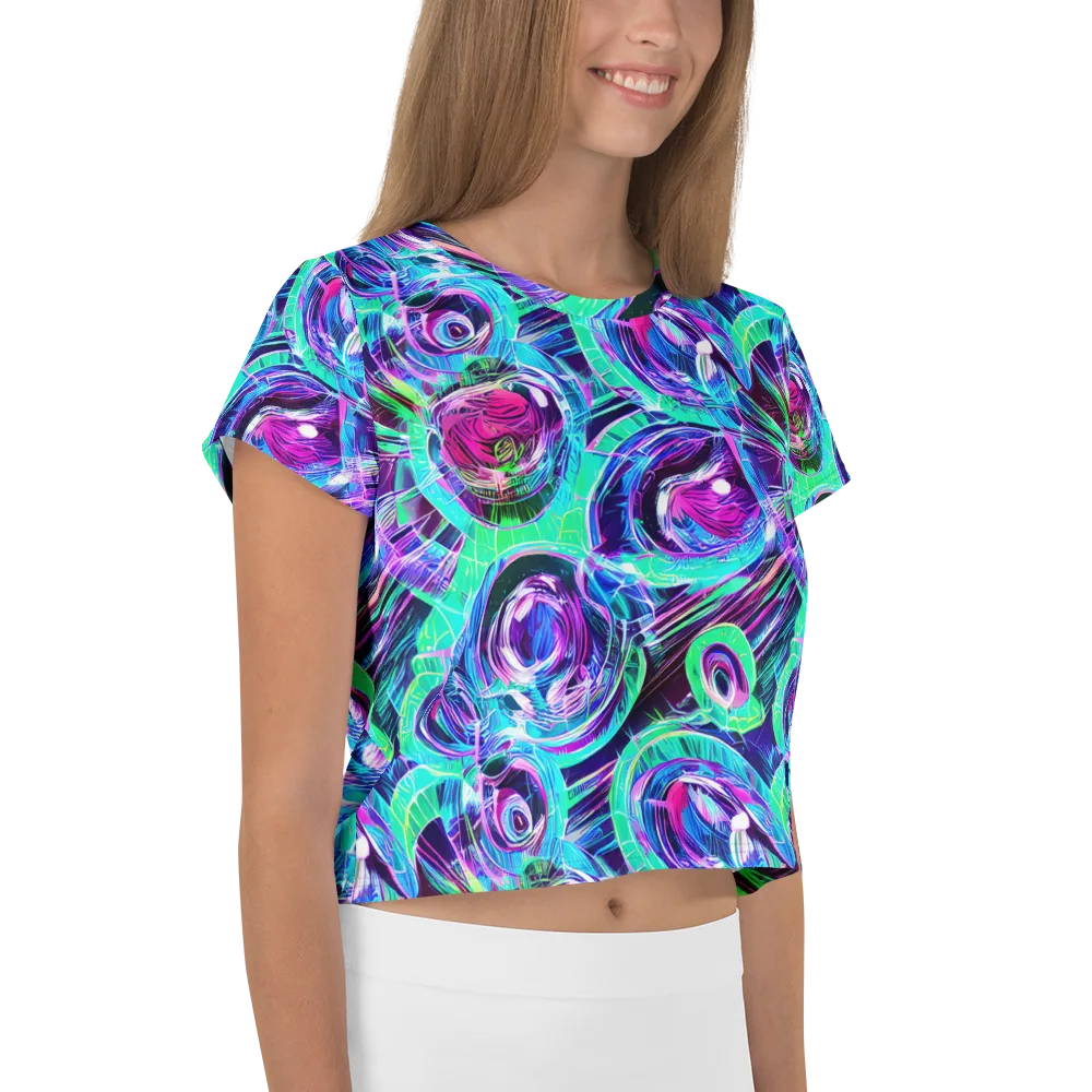 Digital Tidal Wave on Crop Tee — Right