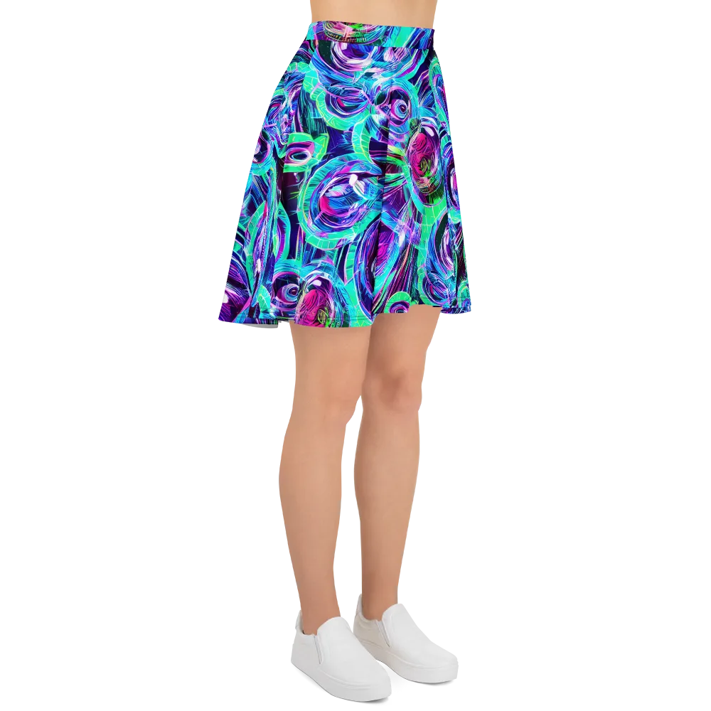 Digital Tidal Wave on Skater Skirt — Right
