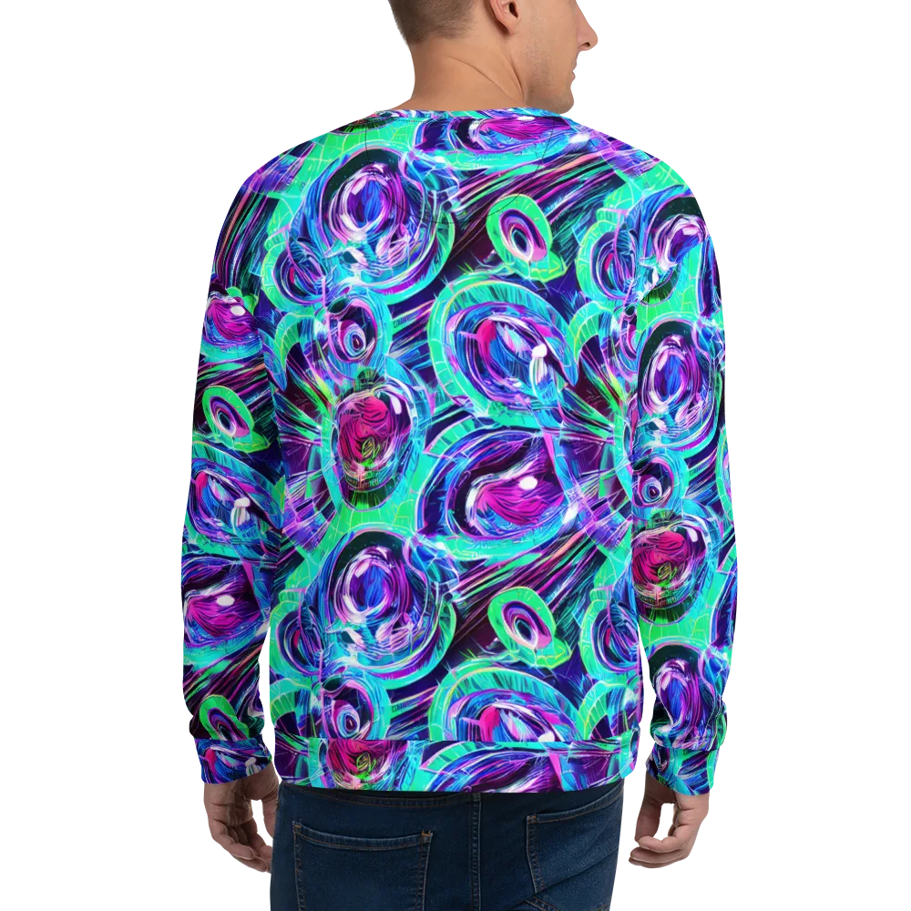 Digital Tidal Wave on Sweatshirt — Back