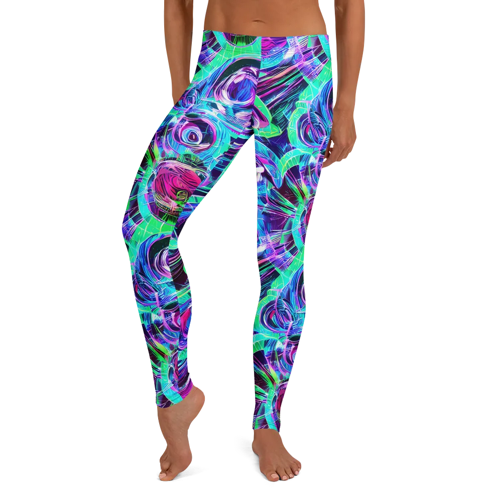 Digital Tidal Wave on Leggings — Front