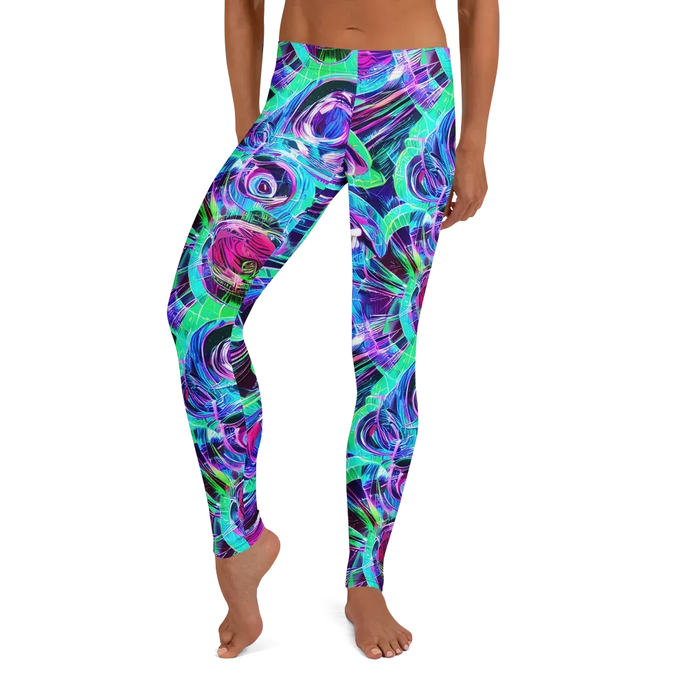Digital Tidal Wave on Leggings — Front