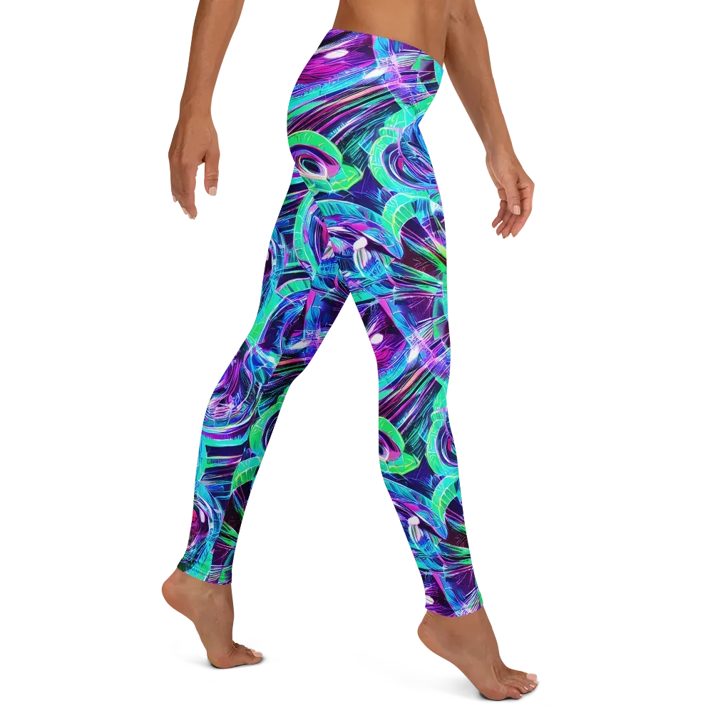 Digital Tidal Wave on Leggings — Right