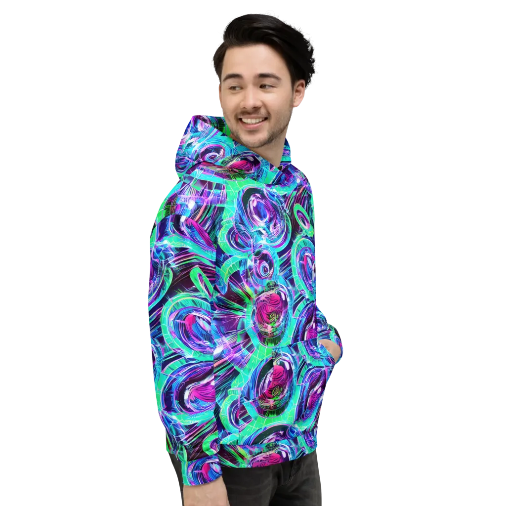 Digital Tidal Wave on Hoodie — Right