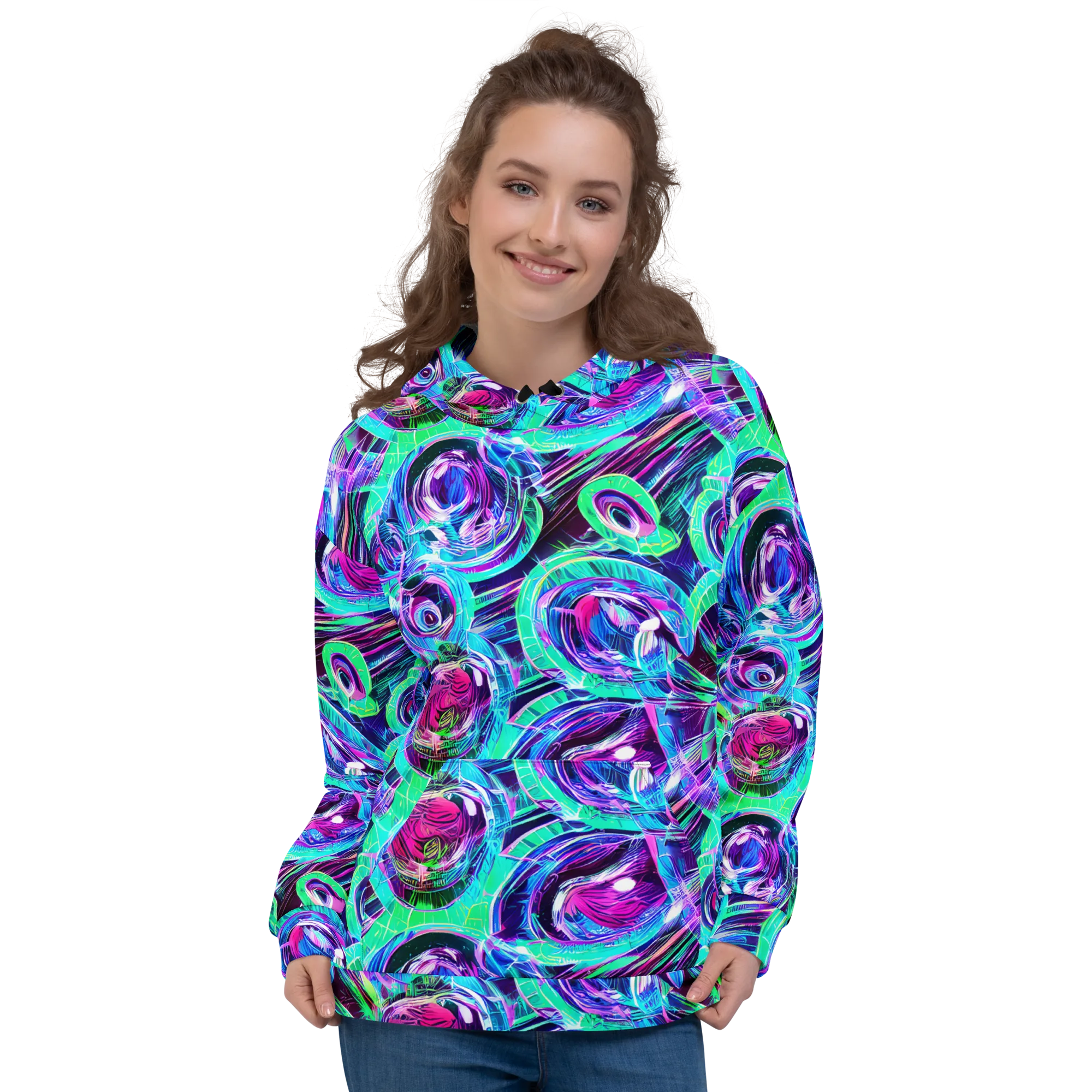 Digital Tidal Wave on Hoodie — Front
