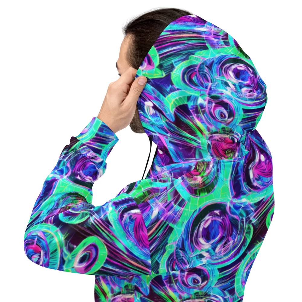 Digital Tidal Wave on Hoodie — Back
