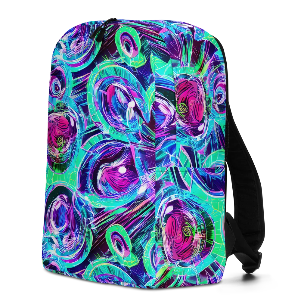 Digital Tidal Wave on Minimalist Backpack — Left